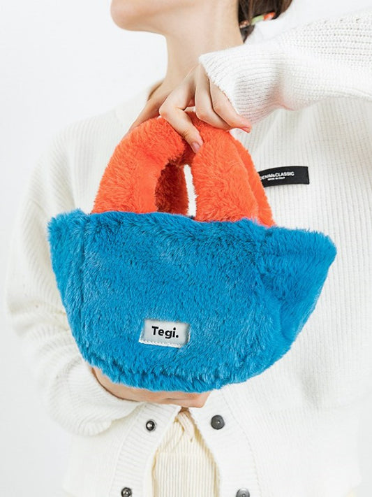 Bicolor Faux Fur Bag X1716