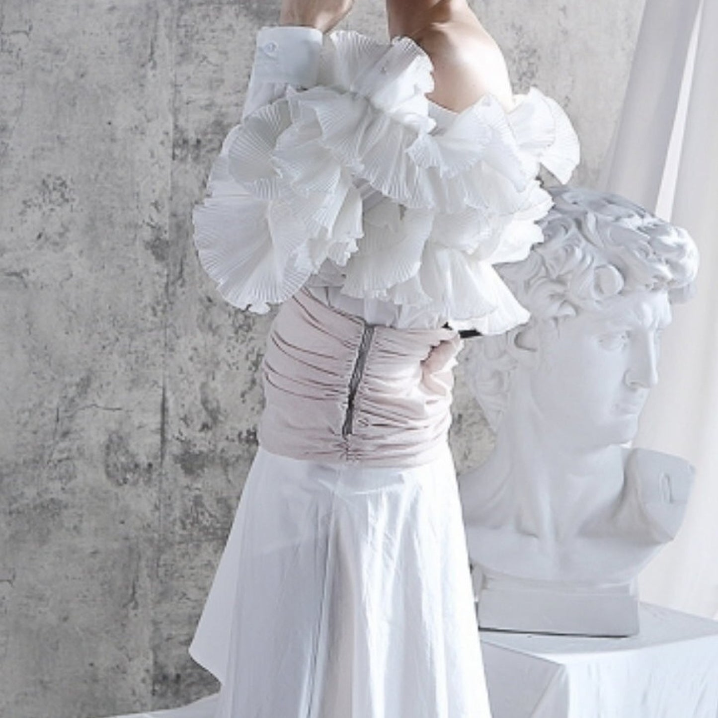 Off shoulder frill blouse X220