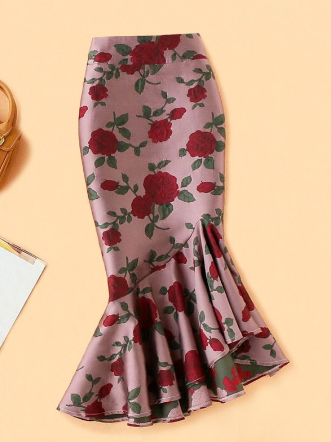 Rose Fishtail Skirt X2030