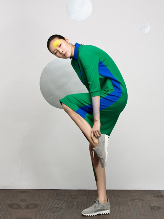 Bicolor Sporty Dress X2096