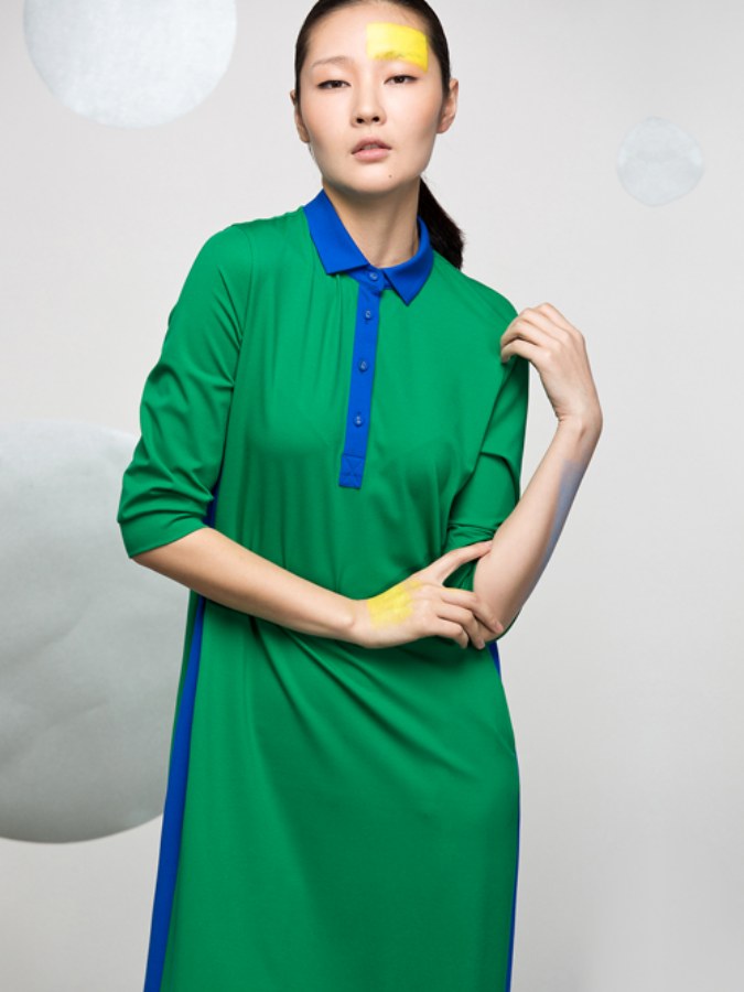 Bicolor Sporty Dress X2096