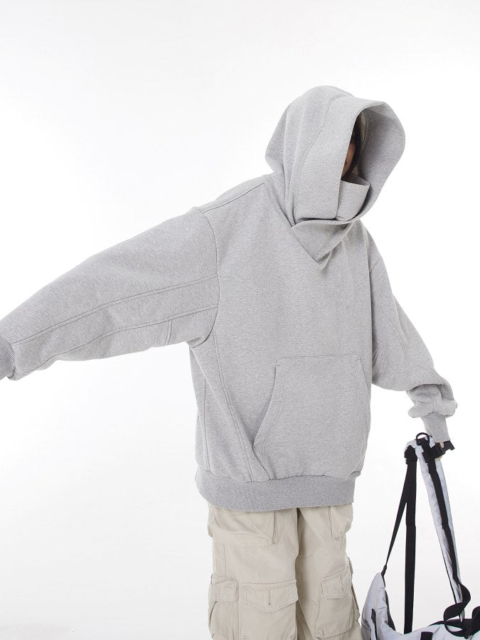 Loose Fit High Neck Hooded Hoodie X2064