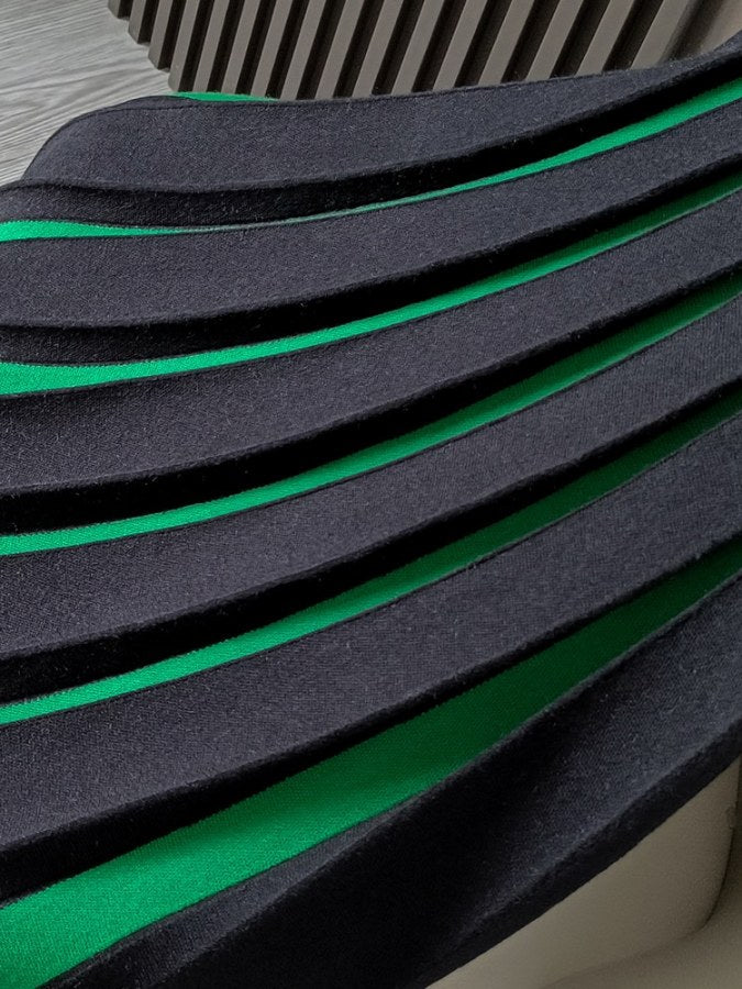Two tone color pleated A-line skirt X1721