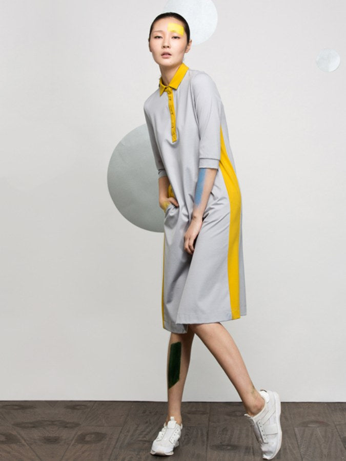 Bicolor Sporty Dress X2096