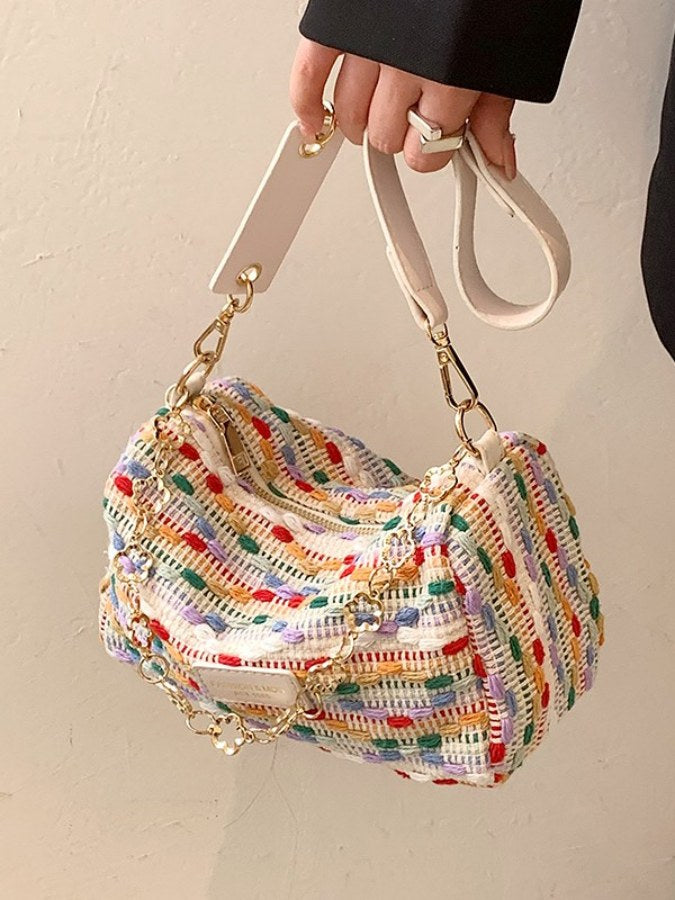Multi-color cross stitch bag X2049