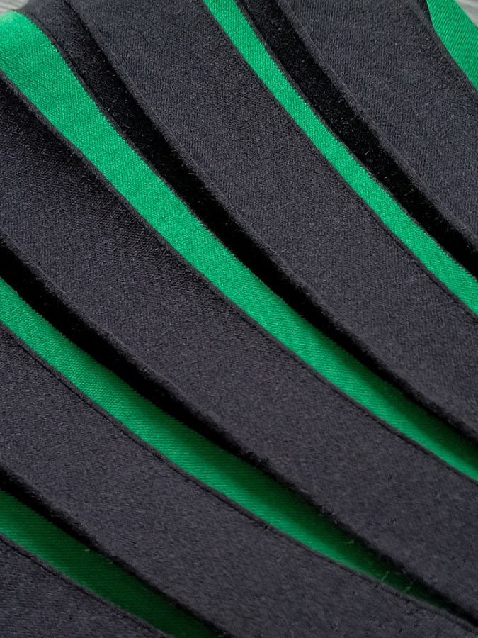 Two tone color pleated A-line skirt X1721