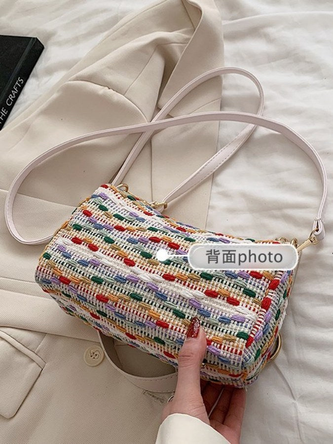 Multi-color cross stitch bag X2049