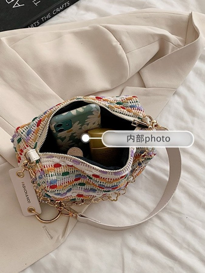 Multi-color cross stitch bag X2049