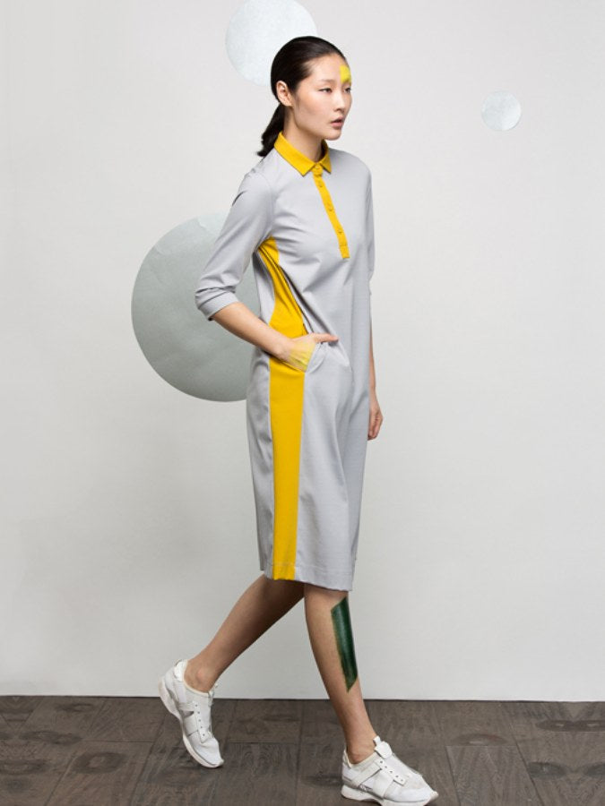 Bicolor Sporty Dress X2096