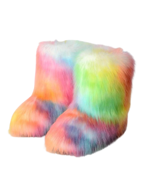 Faux fur colorful short boots X855 XTYLINGS