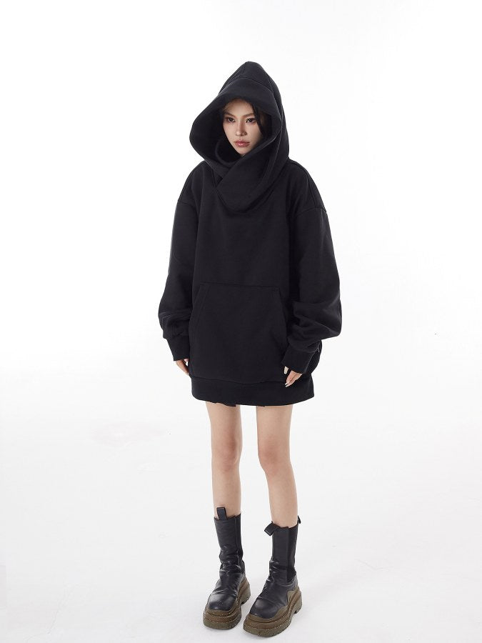 Loose Fit High Neck Hooded Hoodie X2064