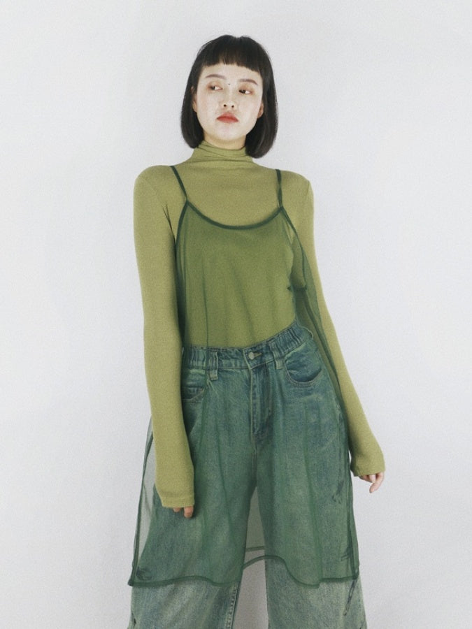 網眼吊帶背心洋裝 X926