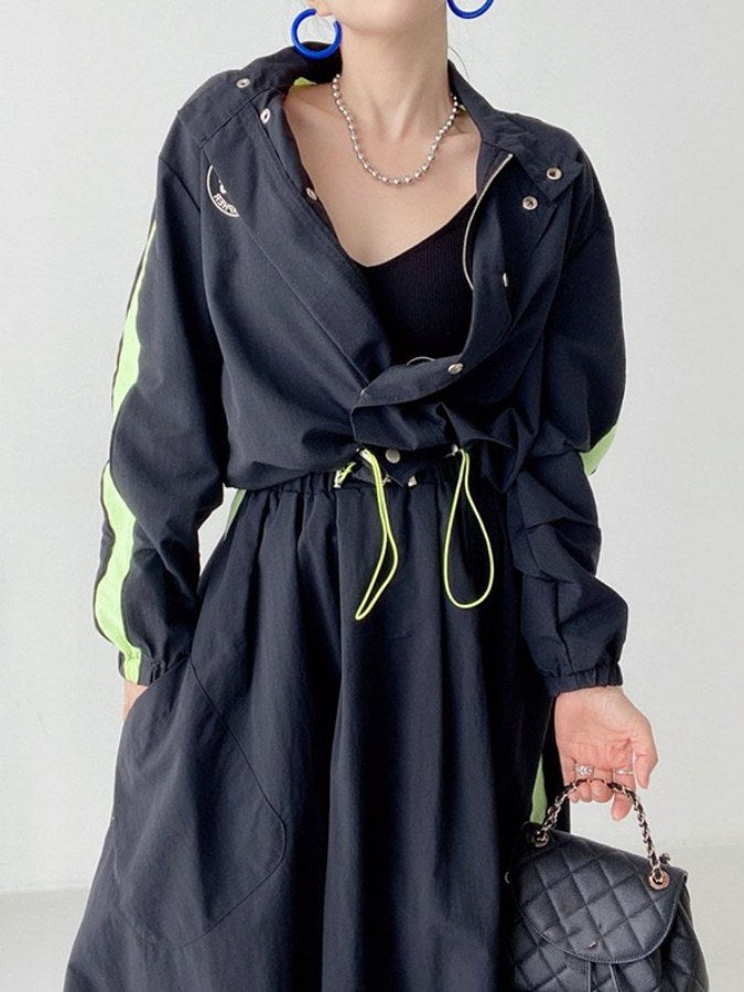 Accent color side line top/skirt X2124
