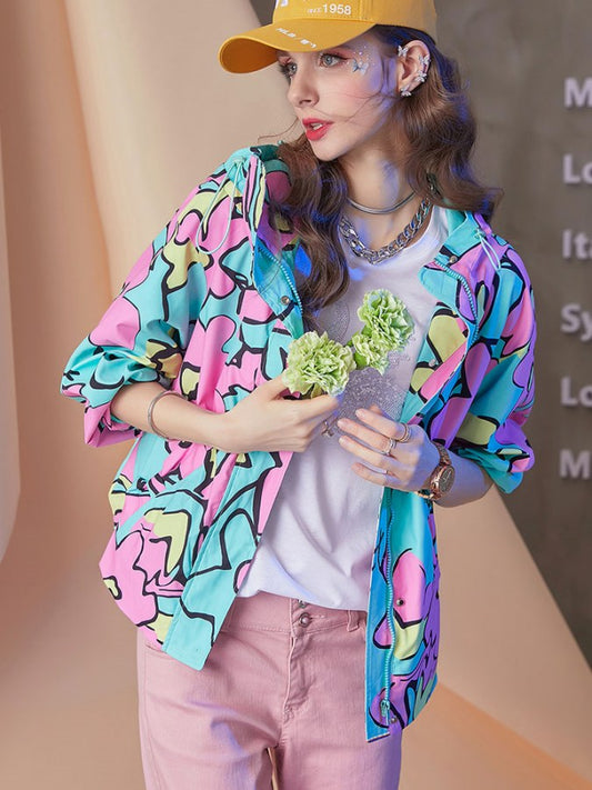 Pastel-colored Zip Hoodie X2140