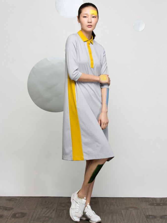 Bicolor Sporty Dress X2096