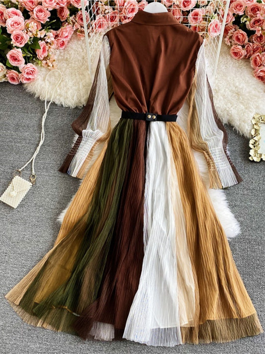 Stitched Mesh Chic Dress X985