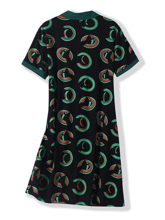 Front Zipper Modern A-Line Dress X1097