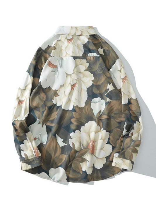 復古風花襯衫X1170