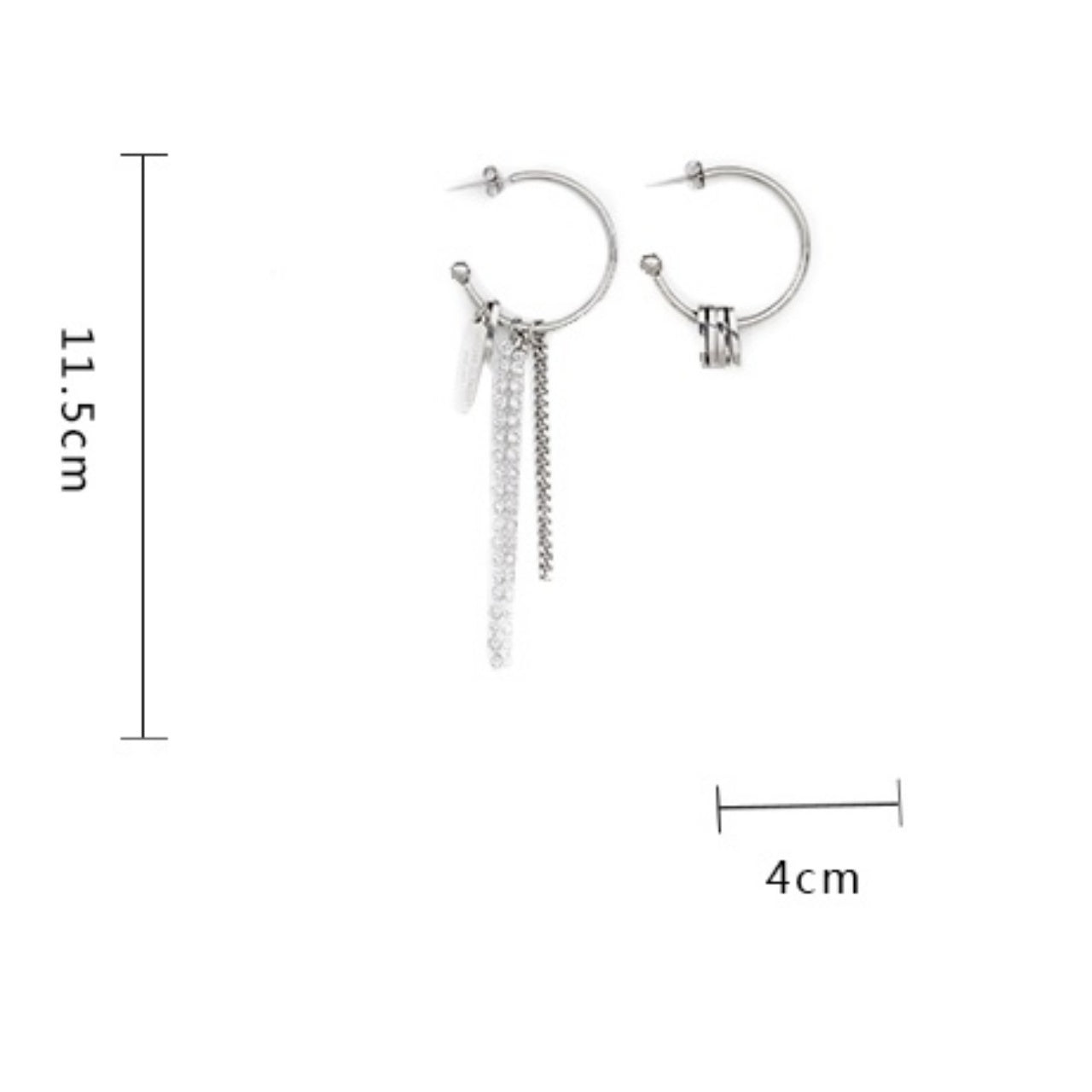 Asymmetrical chain earrings X085