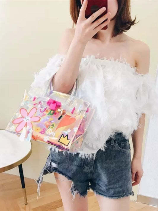 Tropical clear handbag X1169