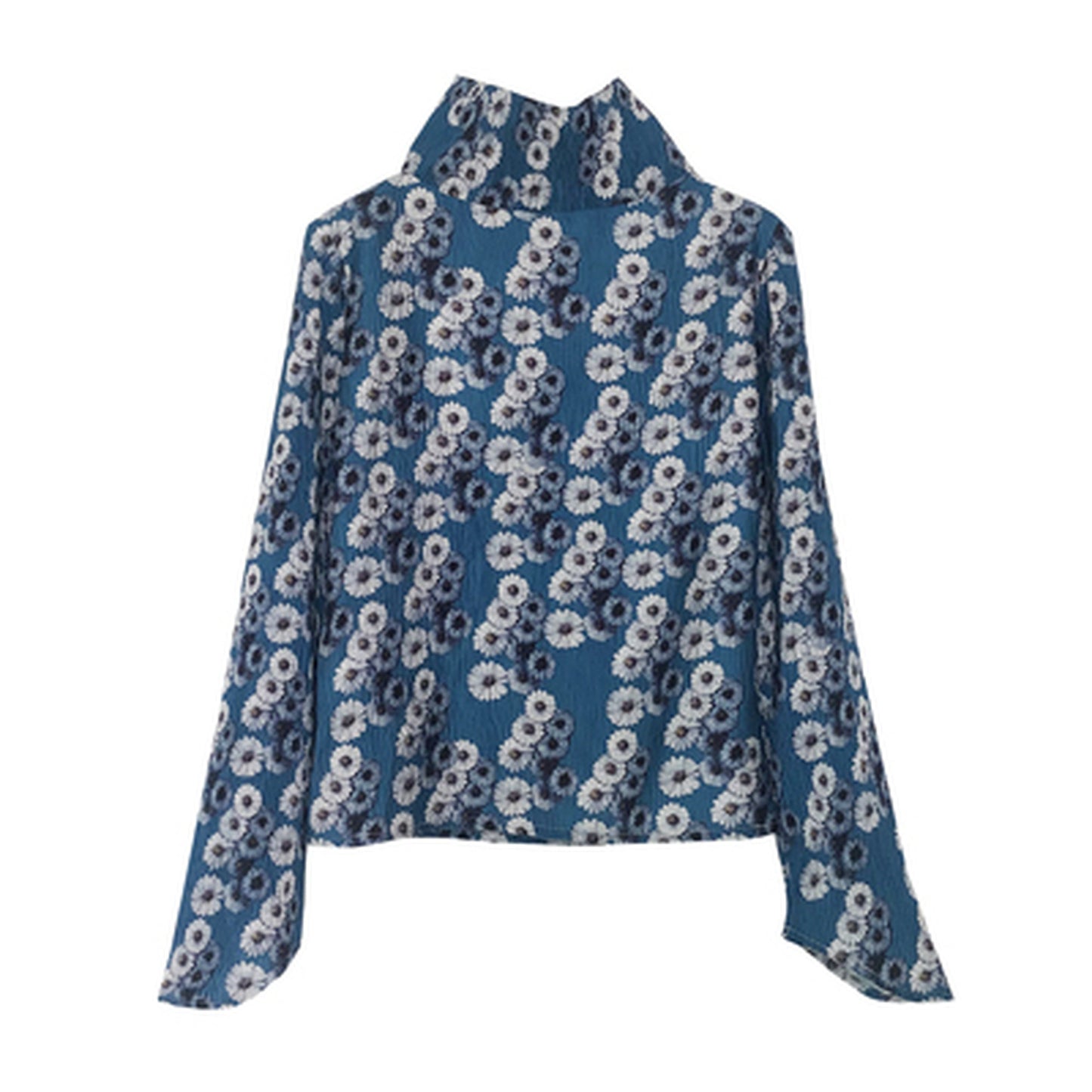 Daisy pleated high collar top X208