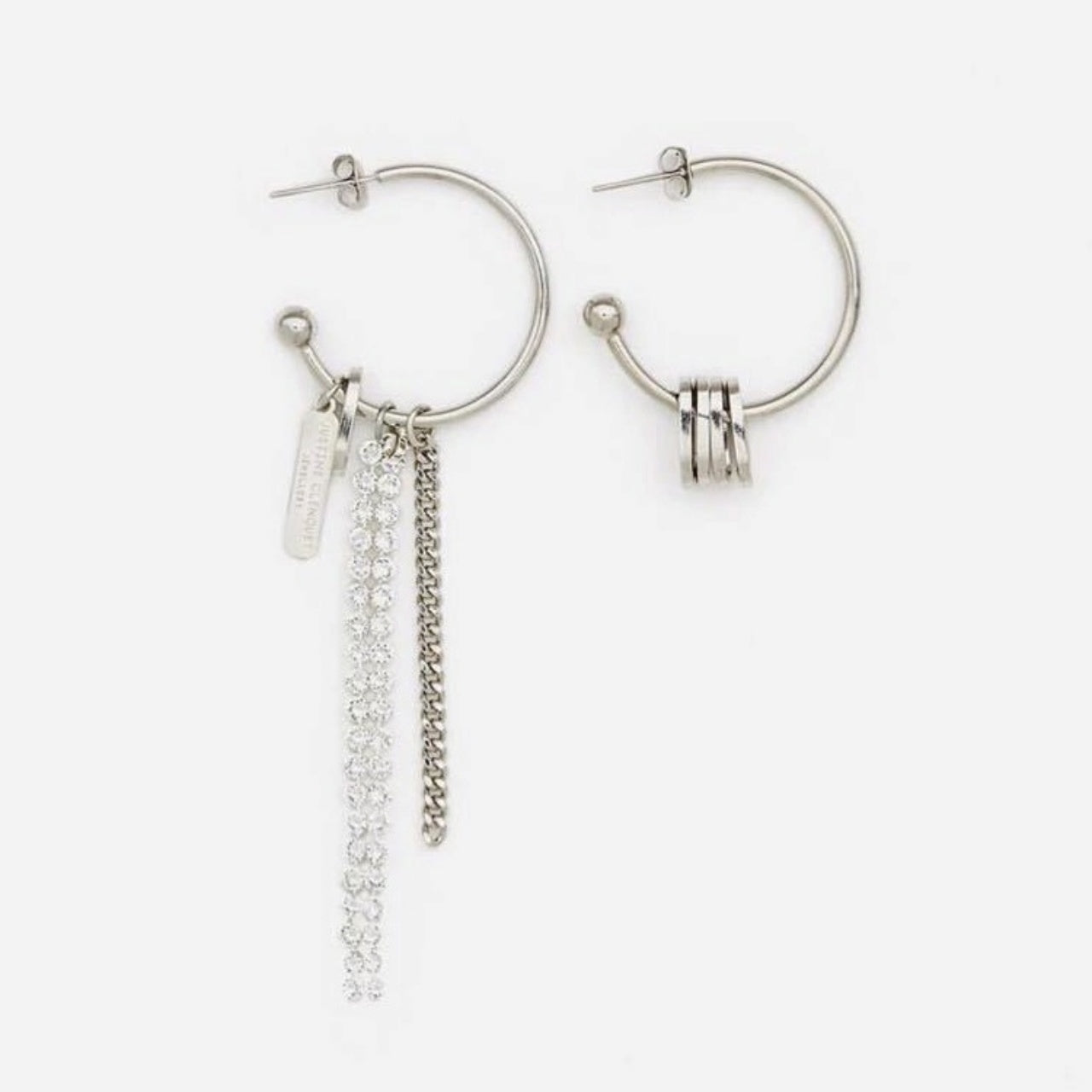 Asymmetrical chain earrings X085