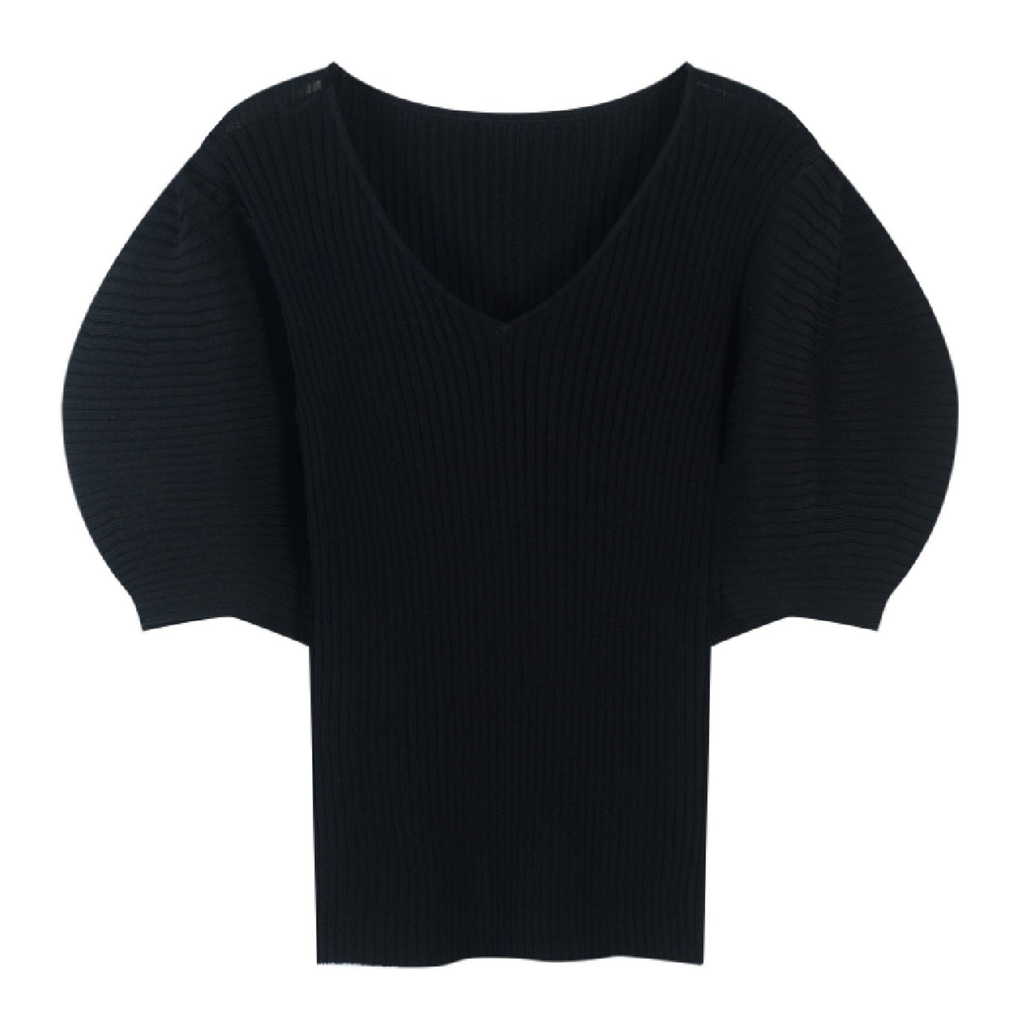 Western Puff Sleeve V Neck Knit X269