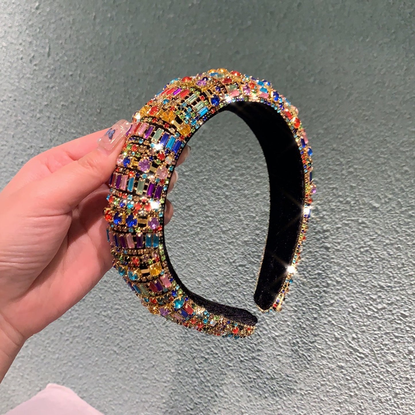 Full rhinestone retro hair band X166