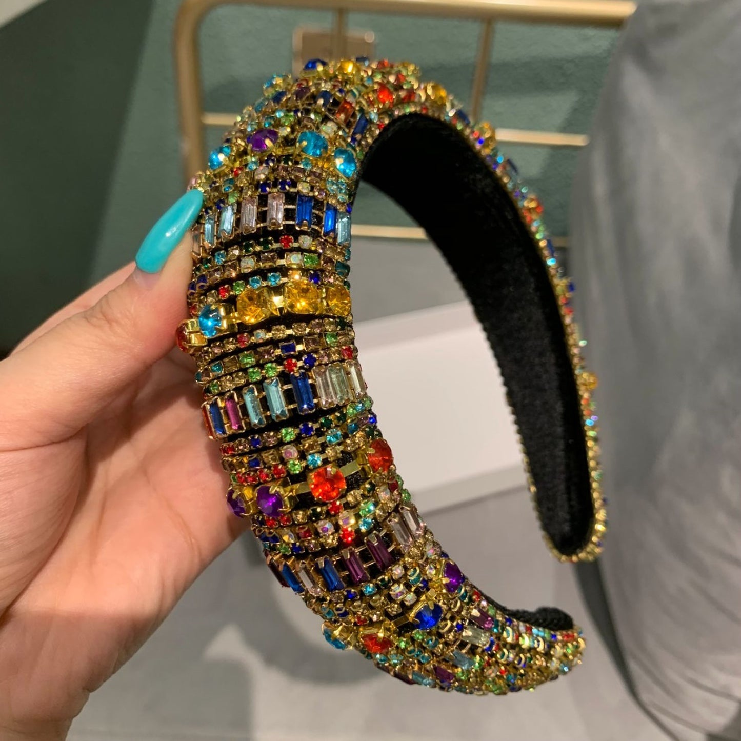 Full rhinestone retro hair band X166