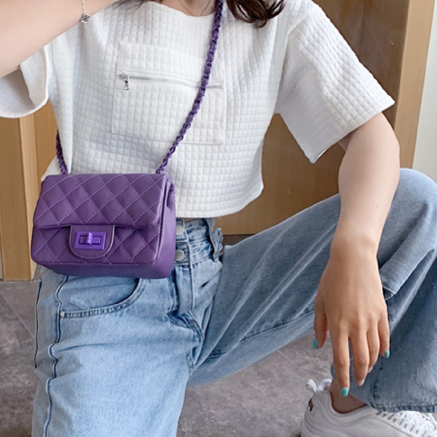 Diamond Stitch Square Bag X307