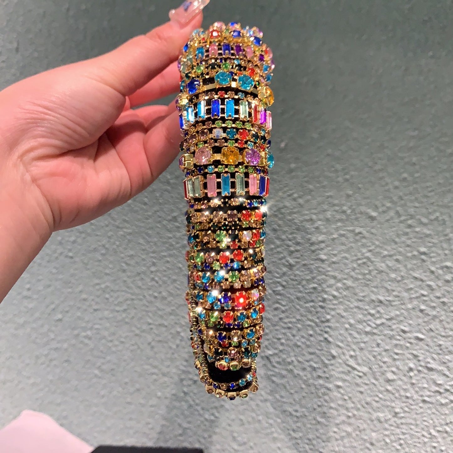 Full rhinestone retro hair band X166