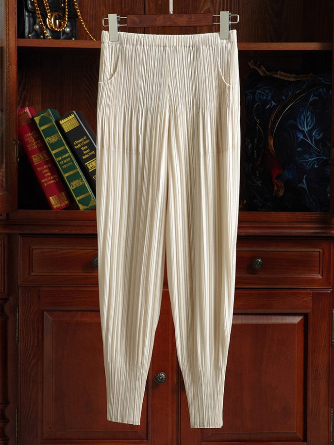 High Waist Pleated Jogger Pants X1262