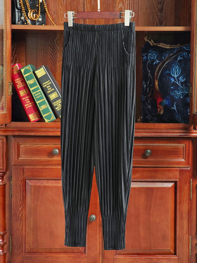 High Waist Pleated Jogger Pants X1262