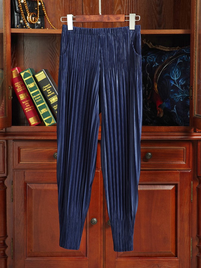 High Waist Pleated Jogger Pants X1262