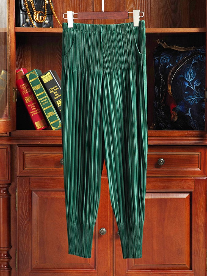High Waist Pleated Jogger Pants X1262