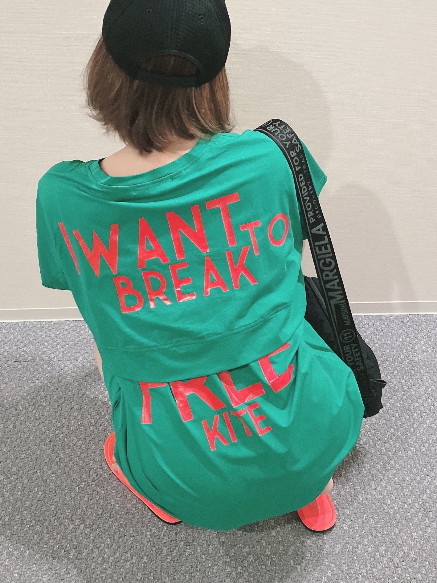 フェイクツーピースTシャツワンピース X988