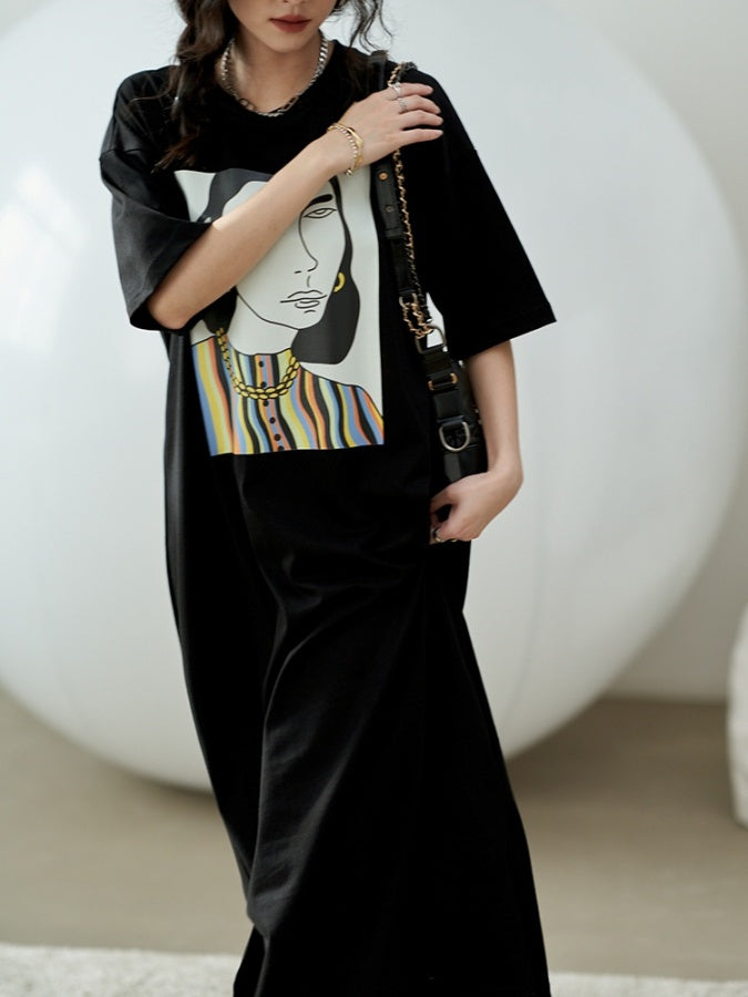 ヒューマンプリントTシャツワンピース X1351