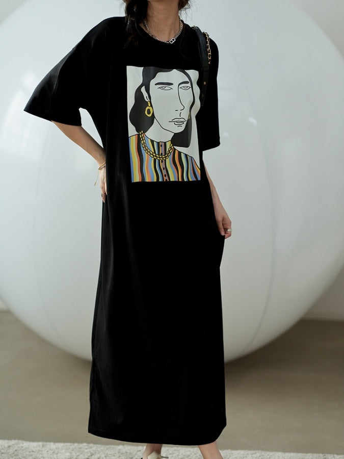 ヒューマンプリントTシャツワンピース X1351