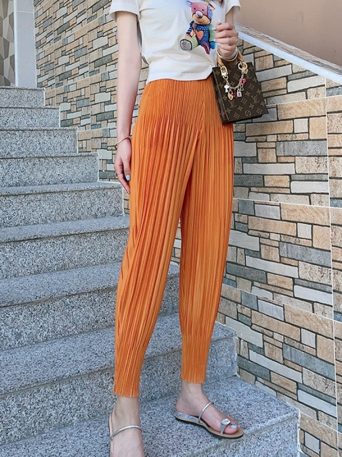 High Waist Pleated Jogger Pants X1262