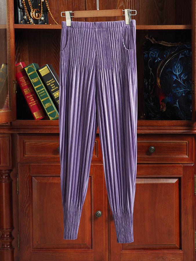 High Waist Pleated Jogger Pants X1262