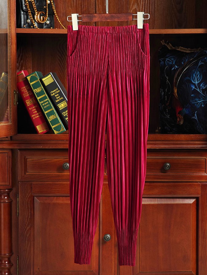 High Waist Pleated Jogger Pants X1262