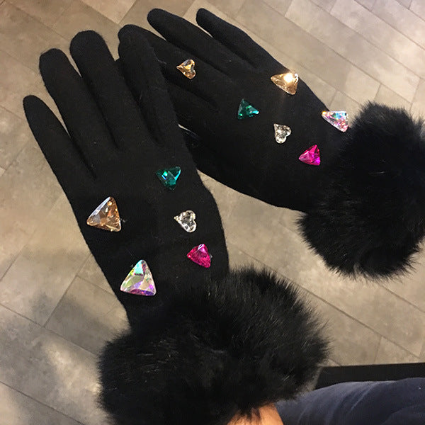 Decorative Faux Fur Gloves X2006