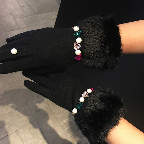 Decorative Faux Fur Gloves X2006