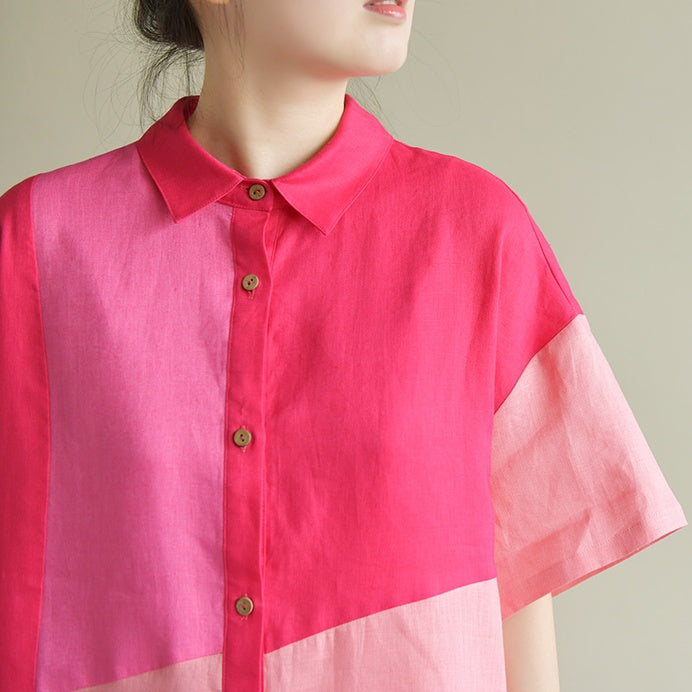 Color block shirt dress X1349