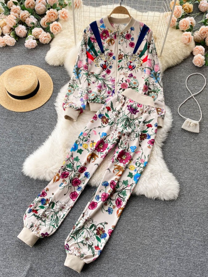 Floral Leopard Sport Two Piece X1003