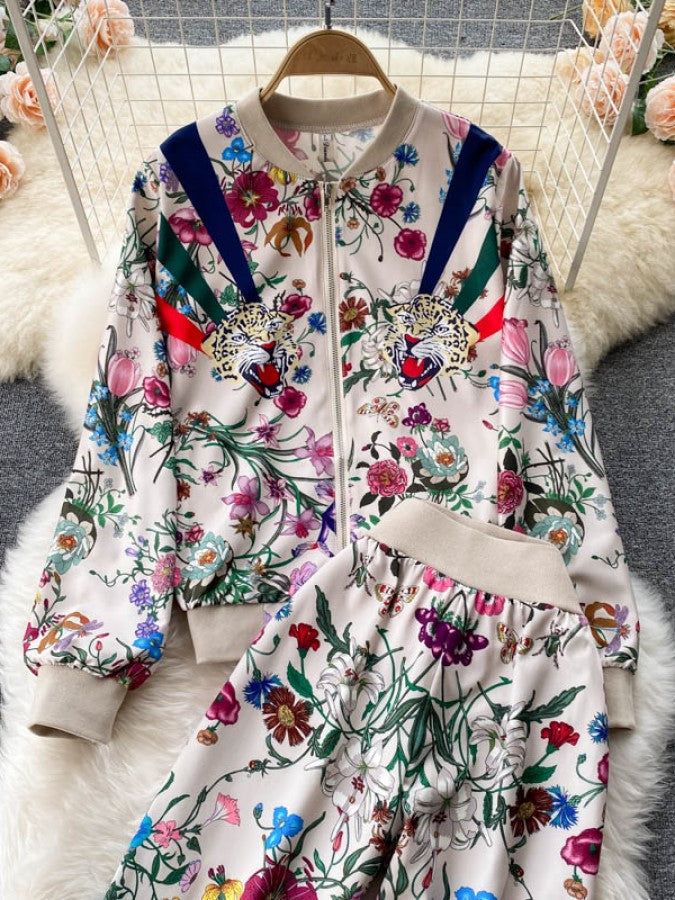 Floral Leopard Sport Two Piece X1003