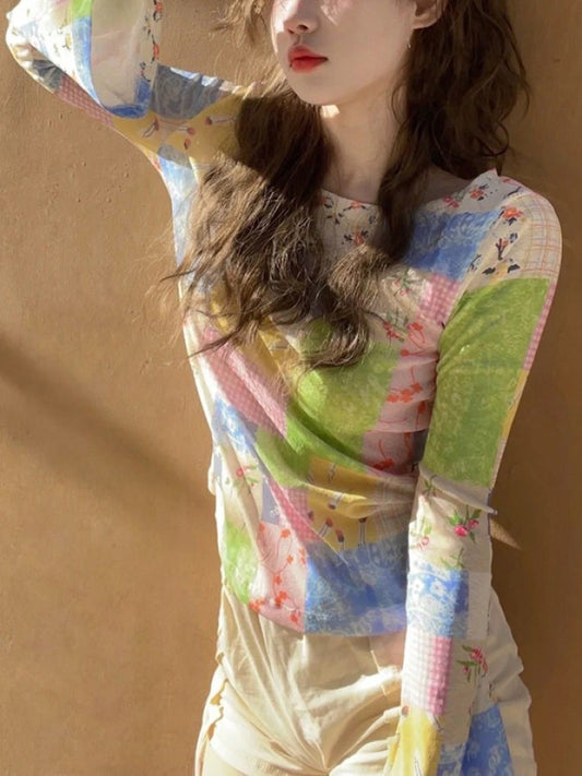 拼布喇叭袖裁剪和縫製 X1258