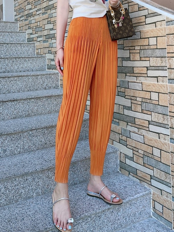 High Waist Pleated Jogger Pants X1262