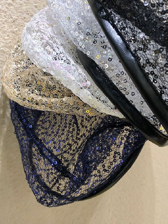 See-through sequin beret X170