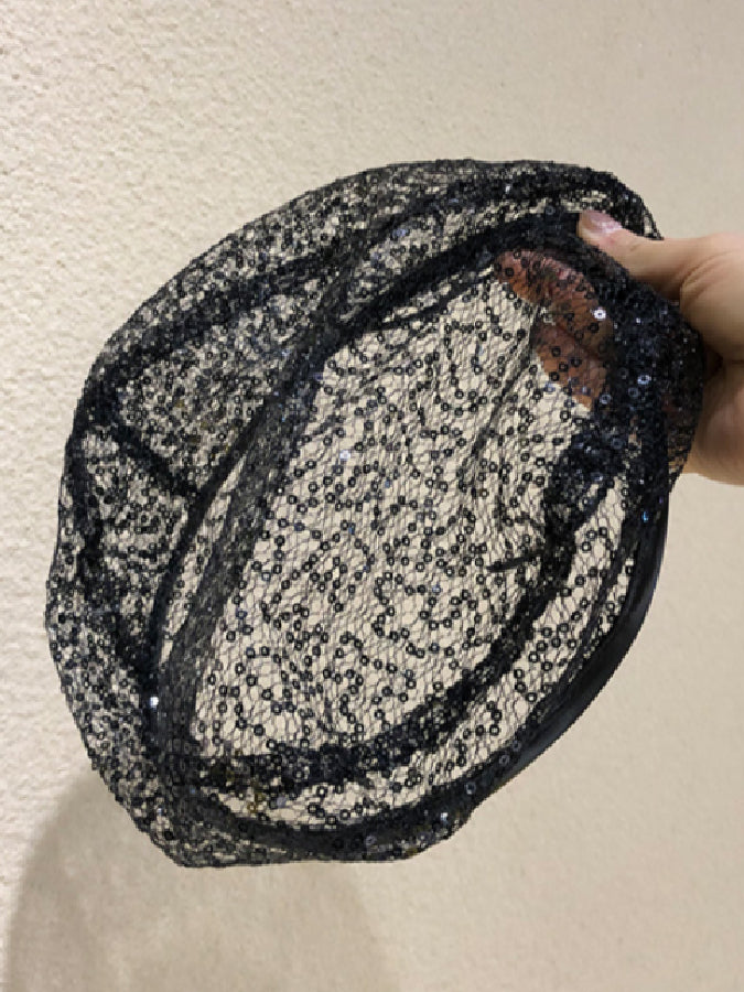 See-through sequin beret X170